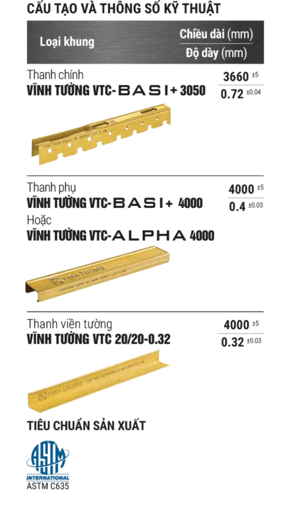 Khung trần chìm Vĩnh Tường BASI® Plus basi plus 05 1