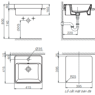 Chậu đặt trên bàn V24 v24